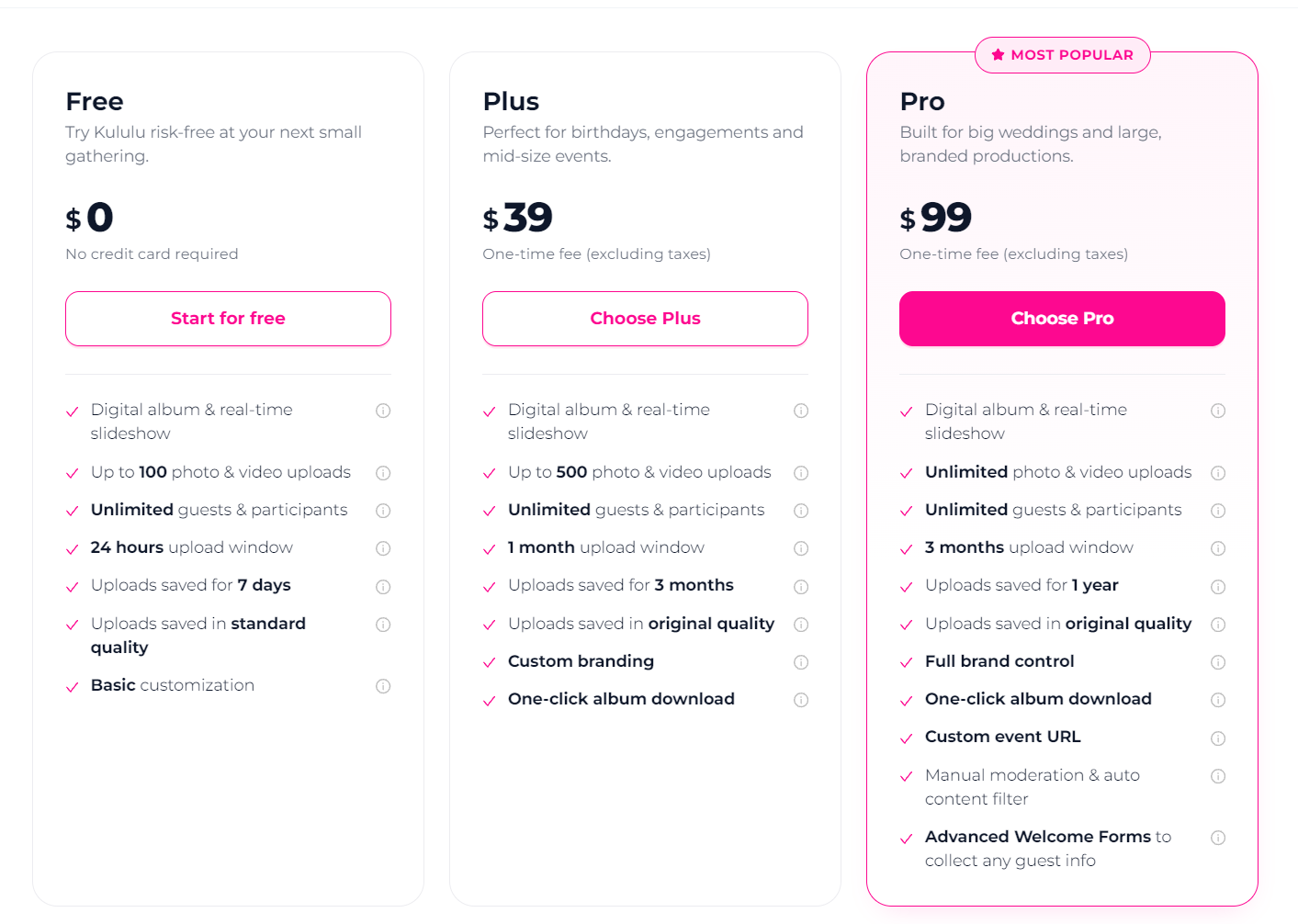 Kululu pricing 2026: Free, Plus $39 and Pro $99
